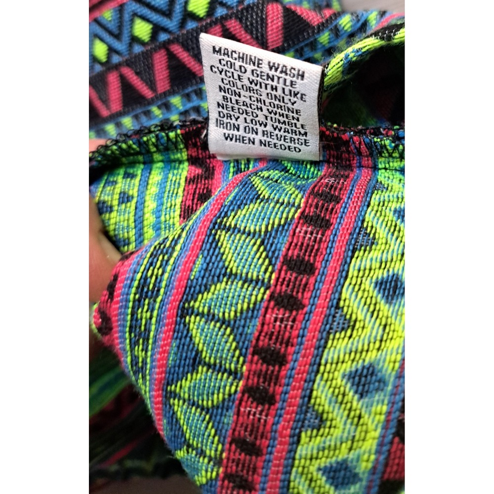 Shrinking Violet Geometric Stripe Tribal Tapestry Mini Skirt Woven Cotton XS NWT - Picture 8 of 8